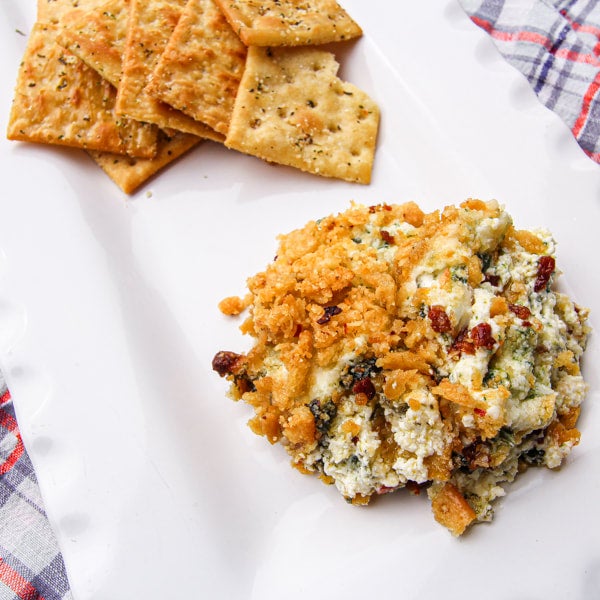 Spinach and Bacon Cheese Dip.. We use real bacon, broiled until